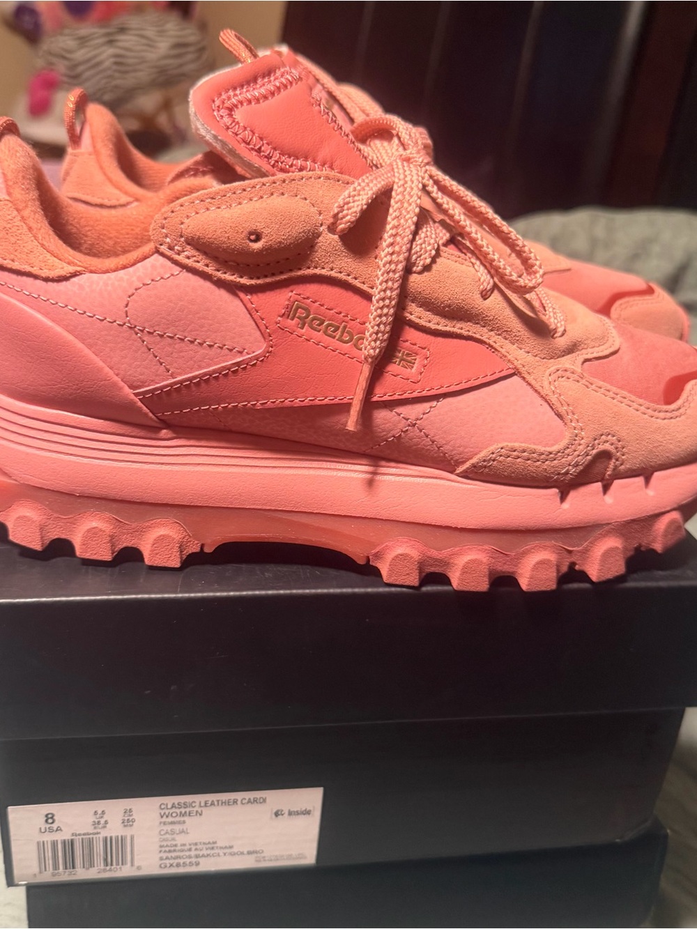 Cardi B Reebok Women Pink Platform Trail Sneakers